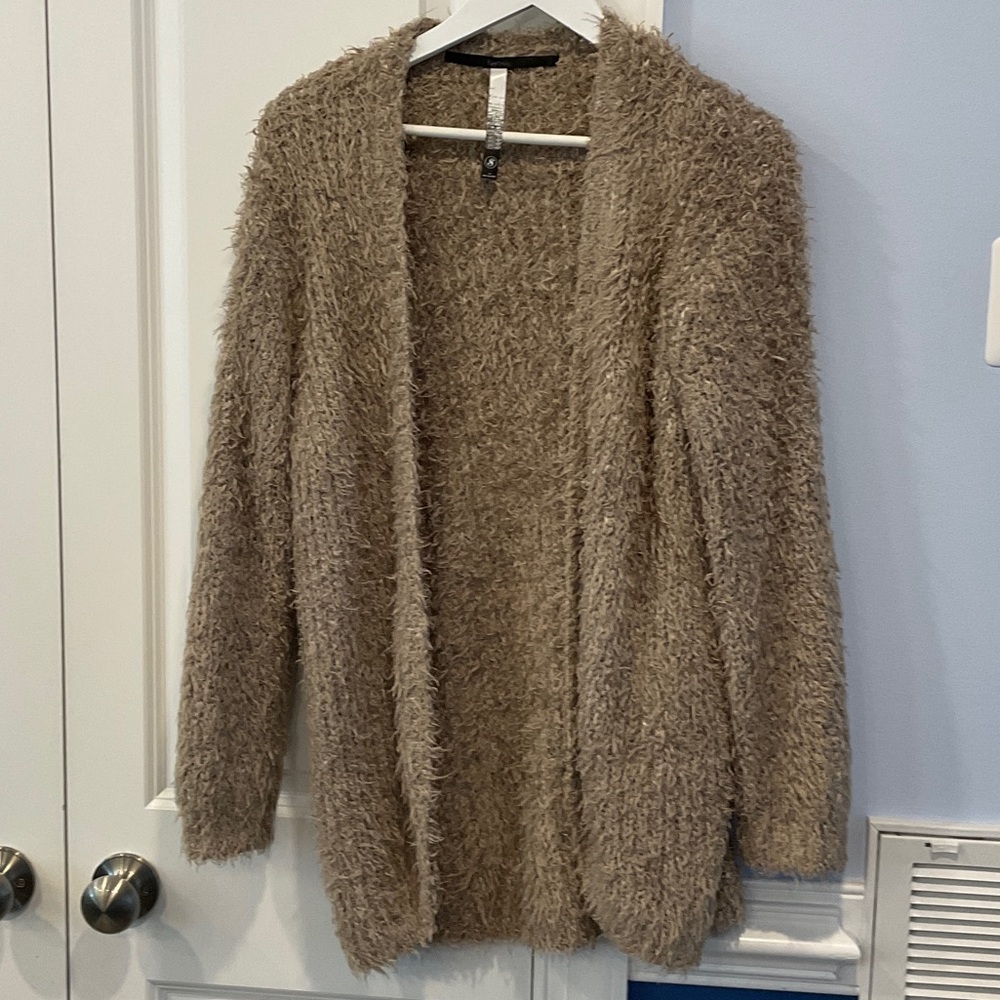 Kensie Fuzzy Tan Cardigan